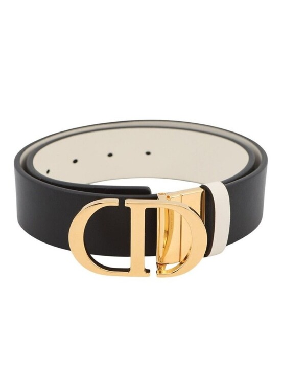NWT!! Dior Reversible Belt White & Black Montigne Reversible Calf Leather UNISEX